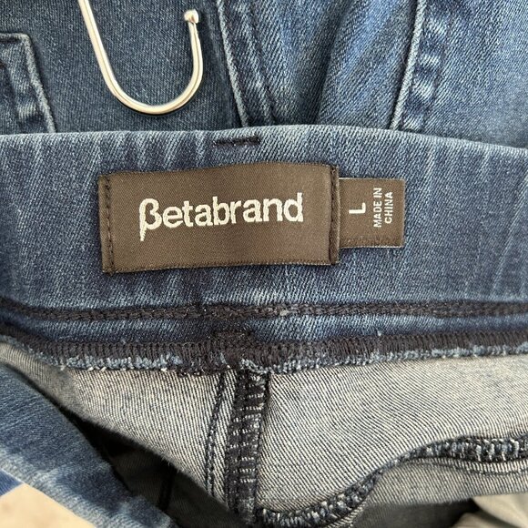 Betabrand Jeans Womens L Blue Straight Leg Pull On Yoga Comfort Stretch Indigo - Picture 7 of 8